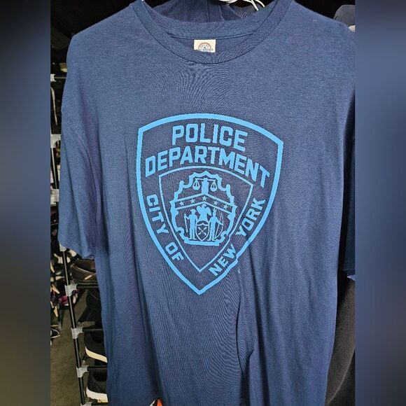 T-shirt men blue size XL police department city of new york. 150 - Picture 1 of 3